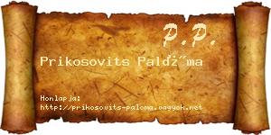 Prikosovits Palóma névjegykártya